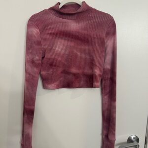 Stylish Pink Ribbed Women's Top